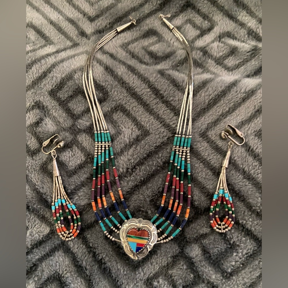 Multicolor Beaded Necklace and Earring Set